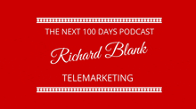 a red sign that says the next 100 days podcast