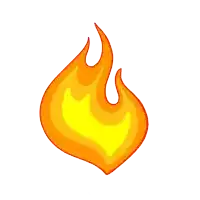 a cartoon drawing of a flaming object with a white background