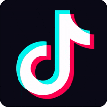 a colorful tiktok logo with a black background