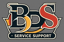 a logo for bds service support with a gray background