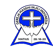 a logo for gereja masehi injili indonesia with a cross in the center