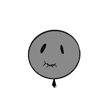 a cartoon drawing of a balloon with a smiley face on it