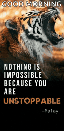 a picture of a tiger with a quote from malay