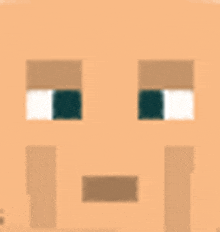 a close up of a minecraft character 's face with a beard and green eyes .