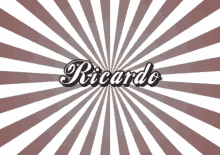 the name ricardo is displayed on a brown and white background