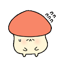 a cartoon illustration of a mushroom with a surprised look on its face