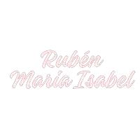 the name ruben maria isabel is written in light pink