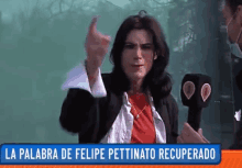 la palabra de felipe pettinato recuperado is shown on a news channel