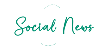 a white background with the words social news in green