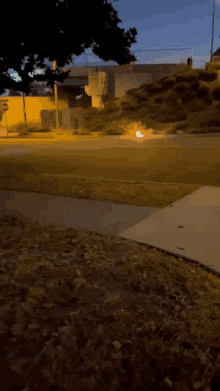 a fire is lit up in the middle of the street