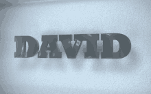 the word david is displayed on a white wall