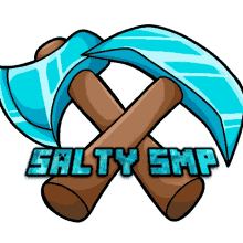 a logo for salty smp shows two crossed axes