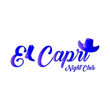 a logo for el capri night club with a blue cowboy hat