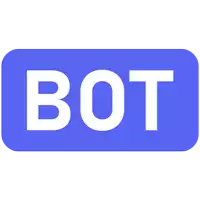 a blue rectangle with the word bot in white letters