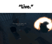 a screenshot of a video game that says " live " on the top