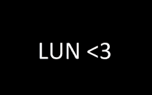 a black background with the word lun < 3