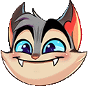 a close up of a cartoon cat 's face with a smiling face .