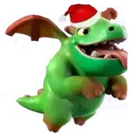 a cartoon dragon wearing a santa hat with its tongue out