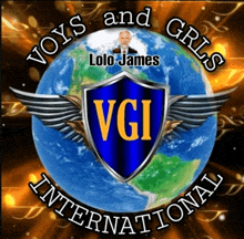 a logo for voys and girls international with a shield with the vgi logo on it