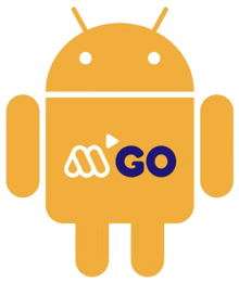 an icon of an android with the words go on it