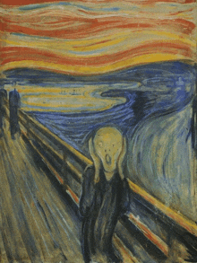 a painting of a man with his mouth open and a screaming face