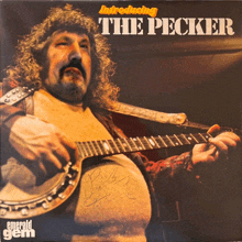 a man with a beard is playing a banjo on the cover of an album called the pecker