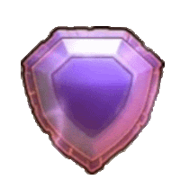 a purple shield with a purple diamond in the middle .