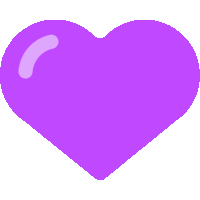 a purple heart on a white background with a reflection