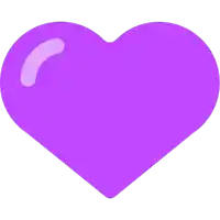 a purple heart on a white background with a reflection