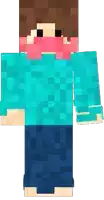 a minecraft character wearing a blue shirt and blue jeans