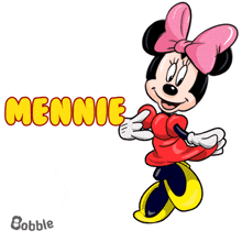 a cartoon drawing of minnie mouse with the name hennie on the bottom