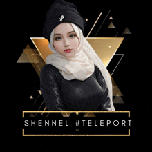 a picture of a woman in a hijab with the name shenelle #teleport on it