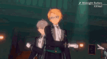 a man in a tuxedo is dancing in a video game called midnight butlers xxveil