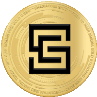 a gold coin that says ' shariacoin 2022 peer to peer ' on it