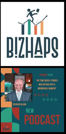 a poster for richard blank 's bizhaps podcast