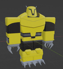 a 3d model of a yellow and black robot