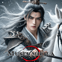 a poster of a man riding a white horse with the words museumbola on the bottom right