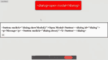 a screenshot of a web page that says dialog open modal