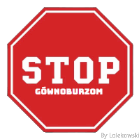 a stop sign that says gownoburzom in white letters