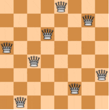 a chess board with crowns on it in a repeating pattern