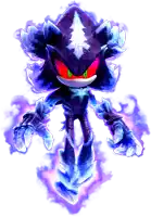 a sonic the hedgehog with a purple background and red eyes