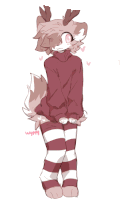 a drawing of a wolf wearing striped socks