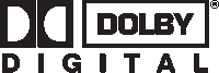 a logo for dolby digital is shown in black and white