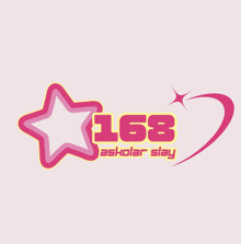 a logo for 168 askolar slay with a pink star