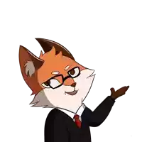 a cartoon of a fox wearing glasses and a suit and tie