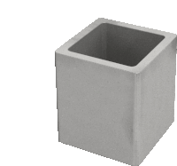 a gray square container with a hole in the middle