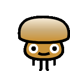 a cartoon drawing of a mushroom with a smile on its face