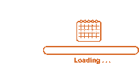 a loading bar with a calendar on it and the word loading below it