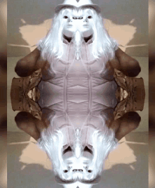 a kaleidoscope of a woman 's face with white hair