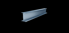 a metal beam with a black background is shown in a 3d model